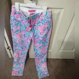 Lilly Pulitzer Multi color Kelly Stretch Pant Size 0 With tags, Treasure Trove